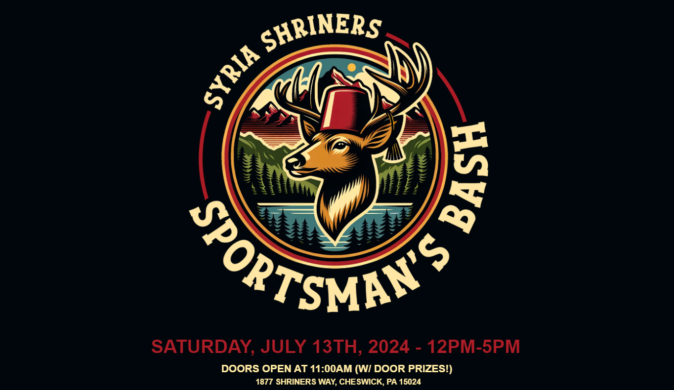 Tickets on sale now! Syria Shriners' 2024 Sportsman’s Bash The